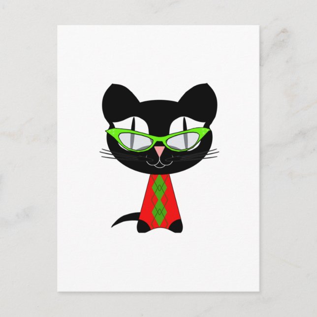 God jul från Coola Kattunge Helg Vykort (Framsida)