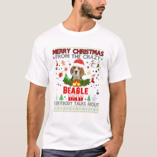 God jul från Crazy Beagle Pappa överallt T Shirt
