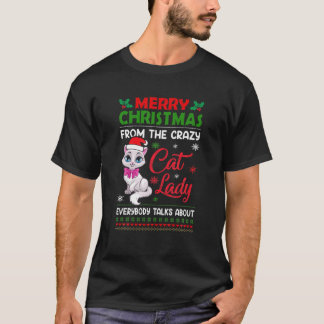 god jul från Dam-julen i Crazy Cat T Shirt