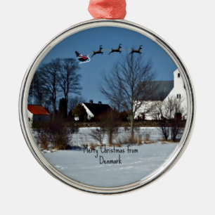 God jul från Danmark Julgransprydnad Metall