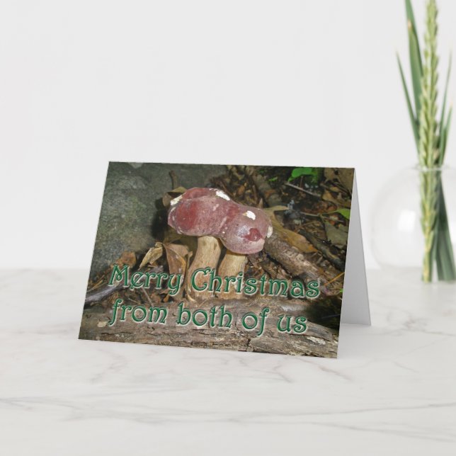 God jul från de två svamparna helgkort (Framsida)