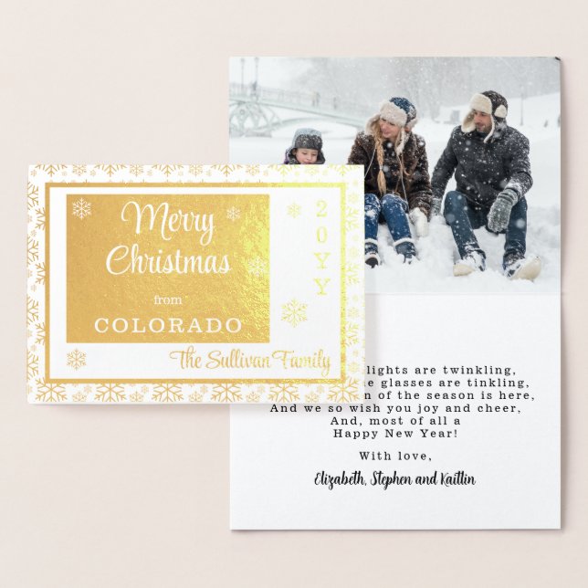 God jul från delstaten Colorado | Foto Folierat Kort (Display)