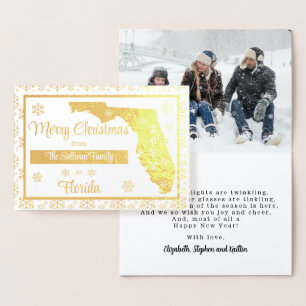 God jul från delstaten Florida Foto Folierat Kort
