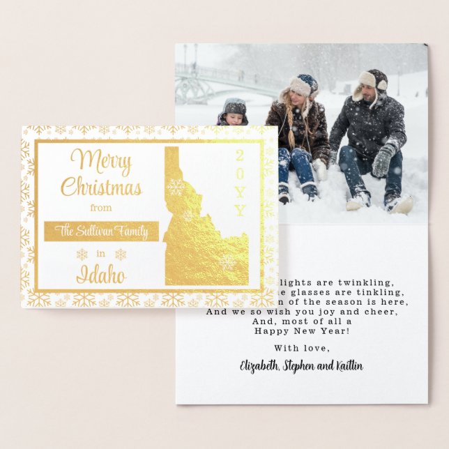 God jul från delstaten Idaho | Foto Folierat Kort (Display)