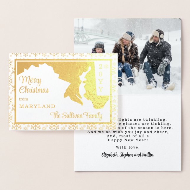 God jul från delstaten Maryland | Foto Folierat Kort (Display)