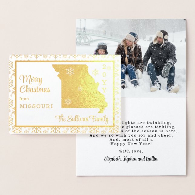 God jul från delstaten Missouri | Foto Folierat Kort (Display)