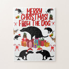 God Jul från den bajsande hunden - Roligt firande Pussel
