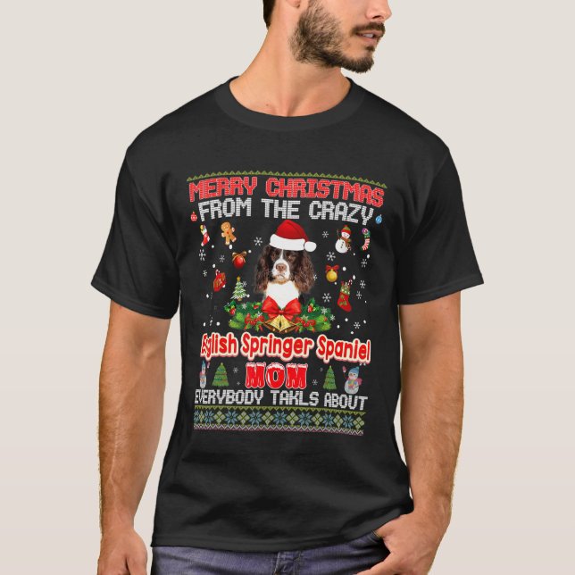 God jul från den engelska Springer spanel T Shirt (Framsida)