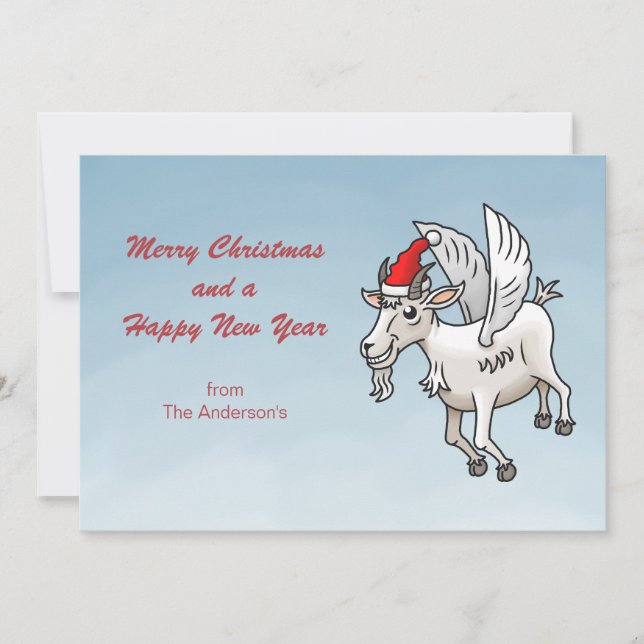 God Jul från den flygande geten Julkort (Framsida)