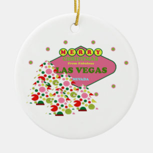 God jul från den Las Vegas prydnaden Julgransprydnad Keramik