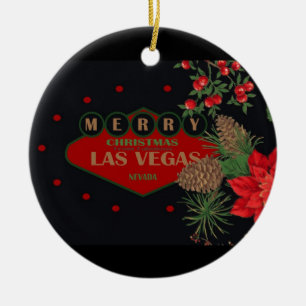 God jul från den Las Vegas prydnaden Julgransprydnad Keramik