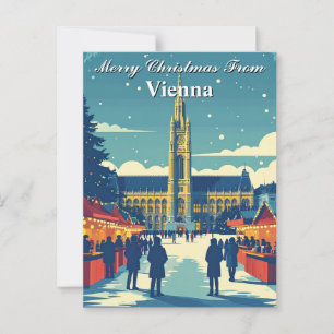 God jul från den österrikiska marknaden i Wien Vykort