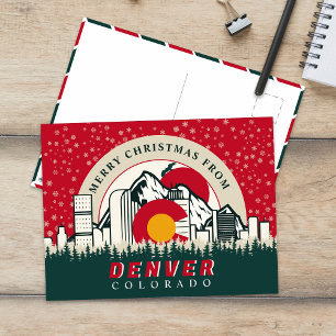 God jul från Denver Colorado Cities Vykort
