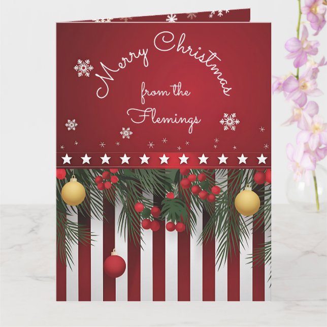 God jul från (din familj) kort (Orkide)