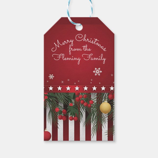 God jul från (din familj) presentetikett (Framsidan)