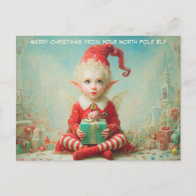 God Jul från din nordpolstomte | Söt Helg Vykort (Framsida)