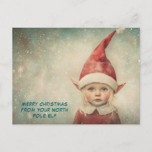 God Jul från din tomte vid Nordpolen Söt Helg Vykort