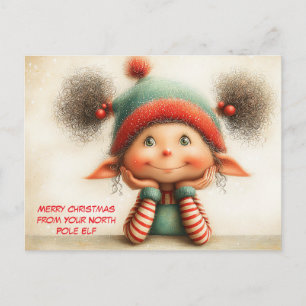 God Jul från din tomte vid Nordpolen Söt Helg Vykort