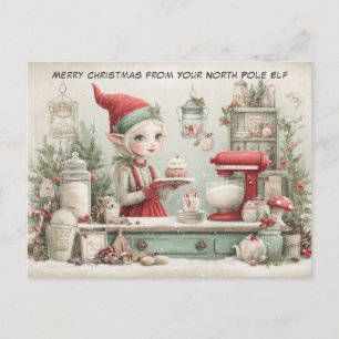 God Jul från din tomte vid Nordpolen Söt Helg Vykort