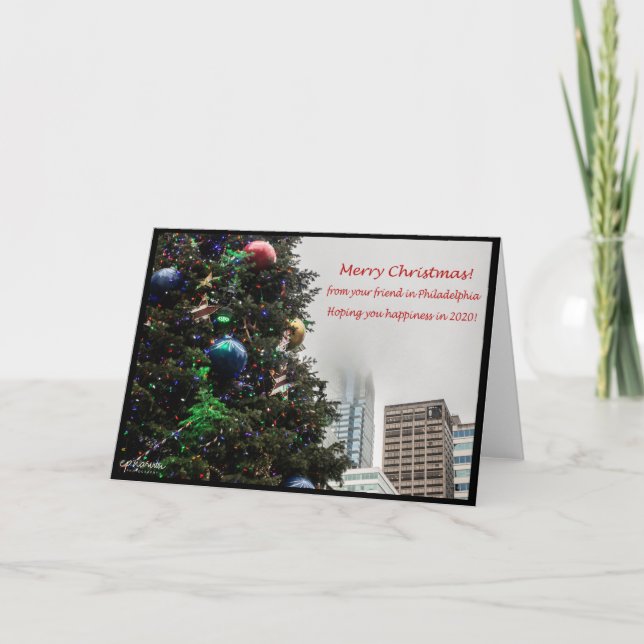 God jul från din vän i Philadelphia Kort (Framsida)