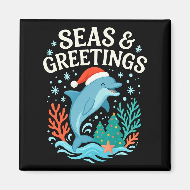 God Jul Från Djuphav Och Hälsningar Magnet (Framsidan)