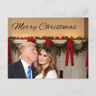 God jul från Donald och Melania Helg Vykort