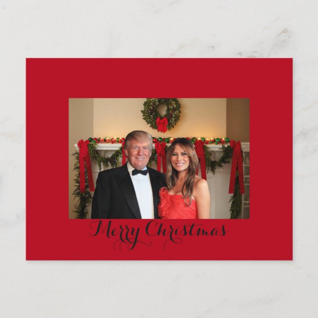 God jul från Donald och Melania Helg Vykort (Framsida)