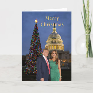 God jul från Donald och Melania Helgkort