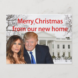 God jul från Donald och Melania Inbjudan Vykort