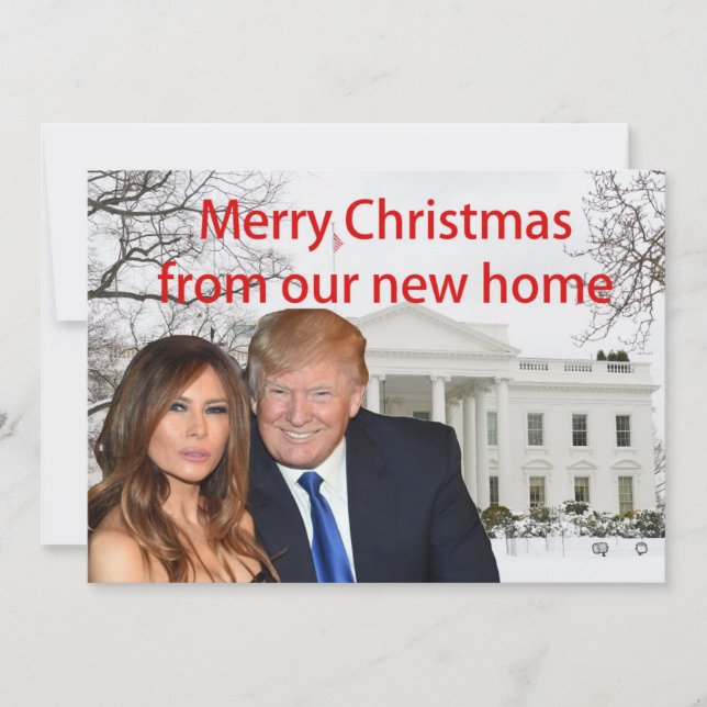 God jul från Donald och Melania Julkort (Framsida)