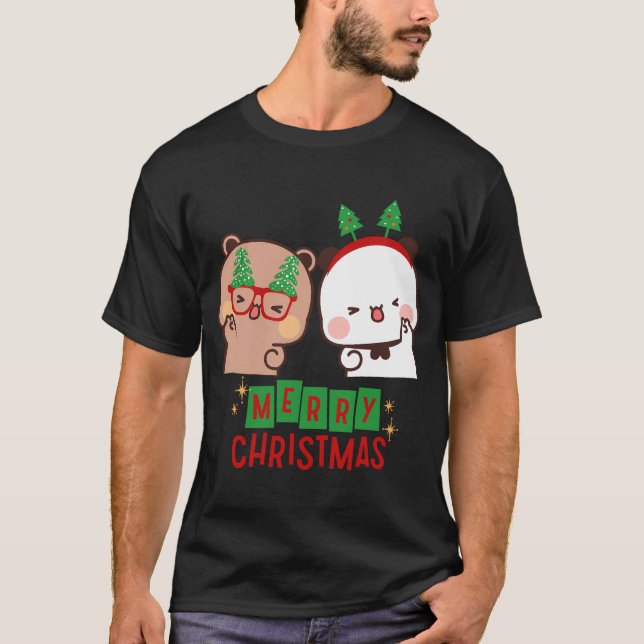 God jul från Dudu Bear och Bubu Panda T Shirt (Framsida)