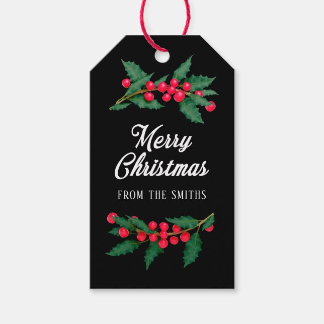 God jul från Eleganten Familj Presentetikett (Framsidan)