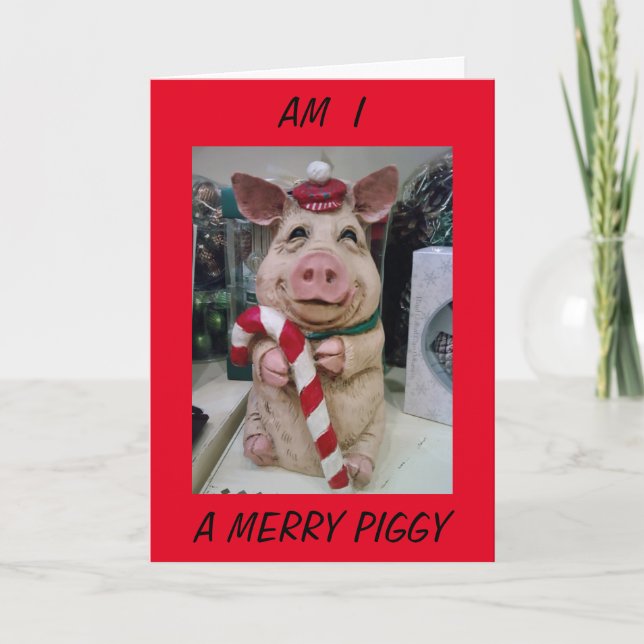 GOD JUL FRÅN EN MYCKET FESTIV PIGGY HELGKORT (Framsida)