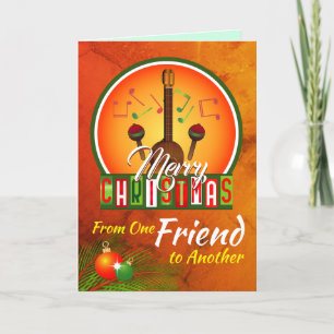 God jul från en vän till en annan helgkort