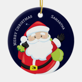 God jul från familjen julgransprydnad keramik