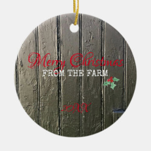 God jul från Farm Photo Horse Barn Julgransprydnad Keramik