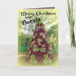 God jul från Florida Bromeliad Träd Helgkort