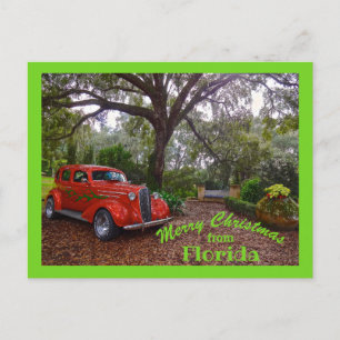 God Jul från Florida Classic Car Bok Tower Vykort