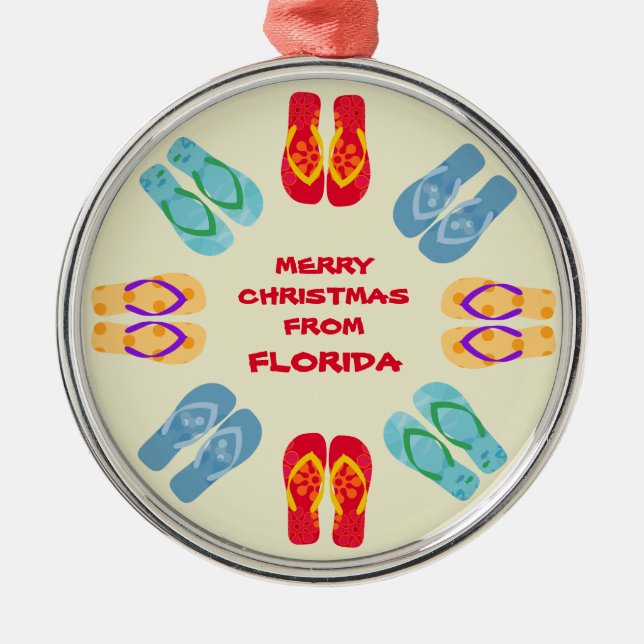 God jul från Florida eller din stat Julgransprydnad Metall (Framsidan)