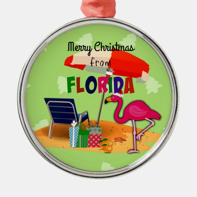 God jul från Florida Julgransprydnad Metall (Framsidan)