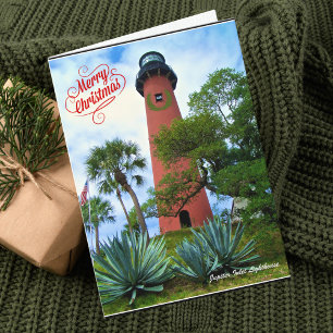 God jul från Florida Jupiter Lighthouse Helgkort