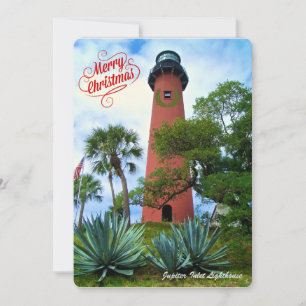 God jul från Florida Jupiter Lighthouse Julkort