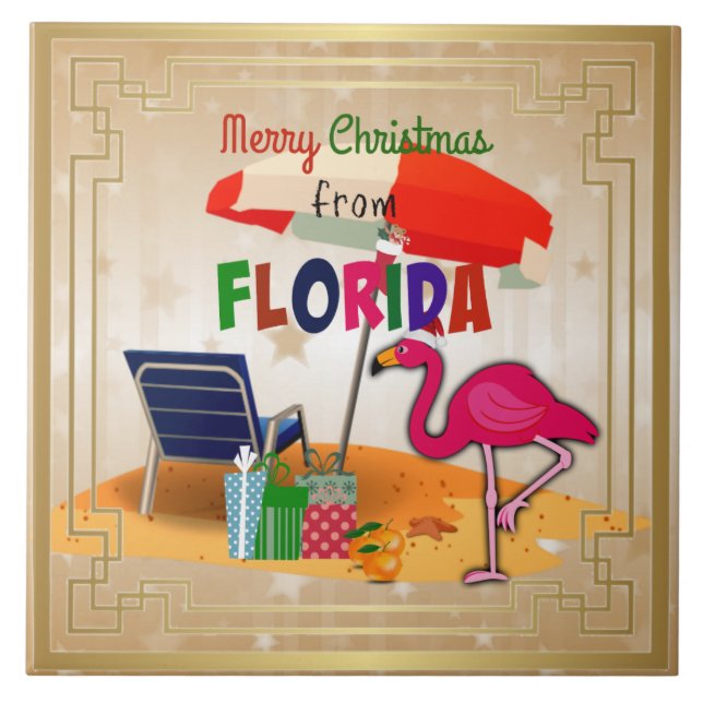 God jul från Florida Kakelplatta (Framsidan)
