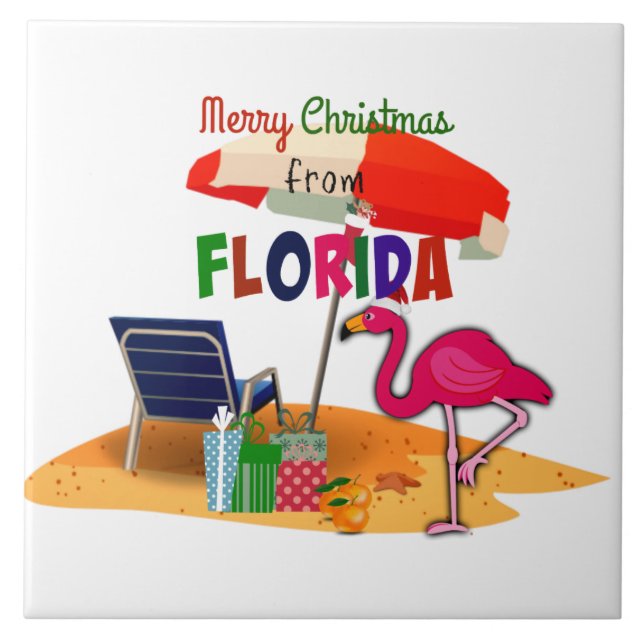 God jul från Florida Kakelplatta (Framsidan)