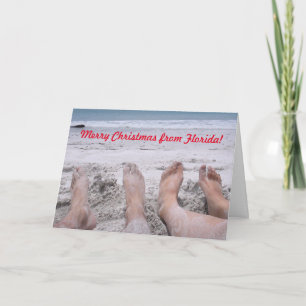 God jul från Florida lustig helgdag strand Kort