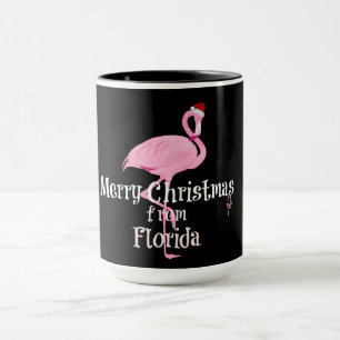 God jul från Florida, rosa flamingo Mugg