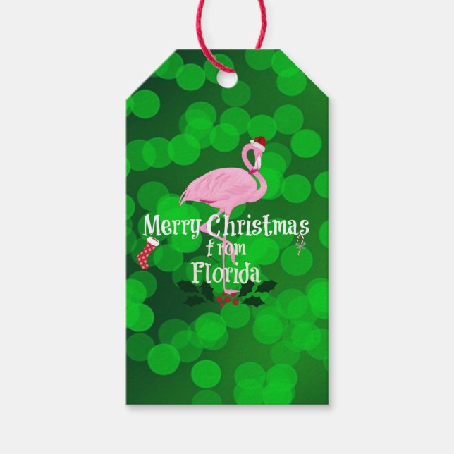 God jul från Florida, Santa Flamingo Presentetikett (Framsidan)
