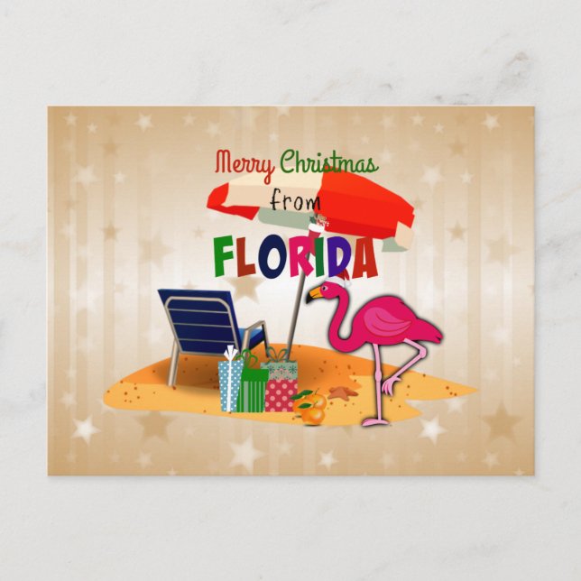 God jul från Florida Vykort (Framsida)