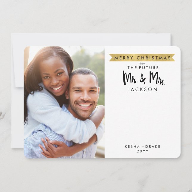 god jul från framtida Mr. & Mrs Photo Card Julkort (Framsida)
