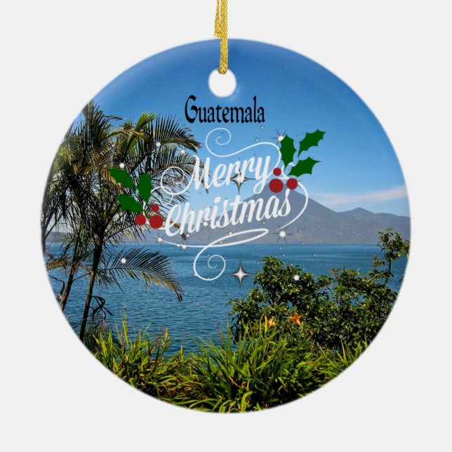 god jul från Guatemala Julgransprydnad Keramik (Baksidan)